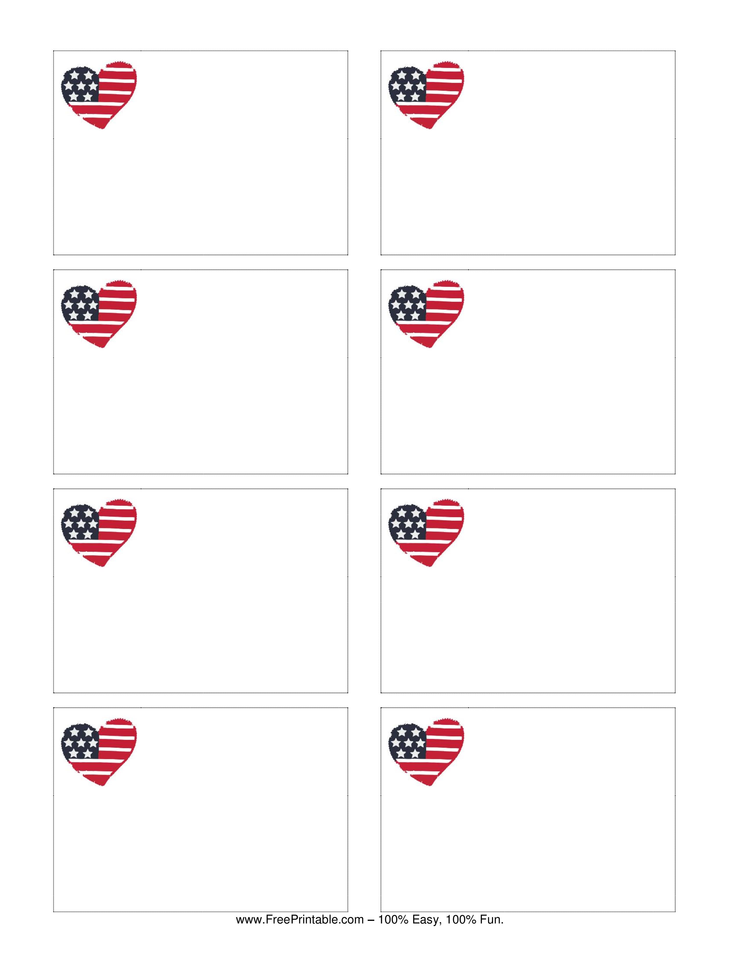 Customize Your Free Printable Heart Flag Name Tag