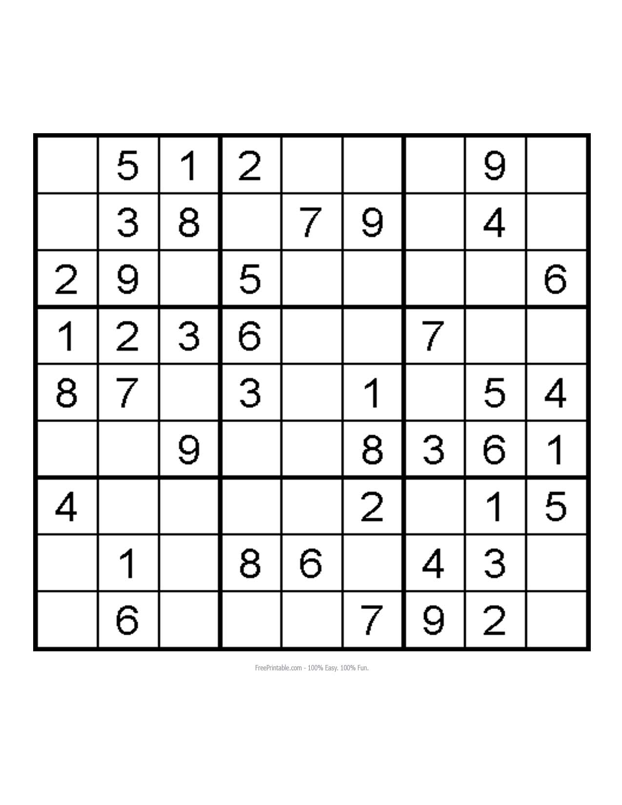 easy sudoku printable