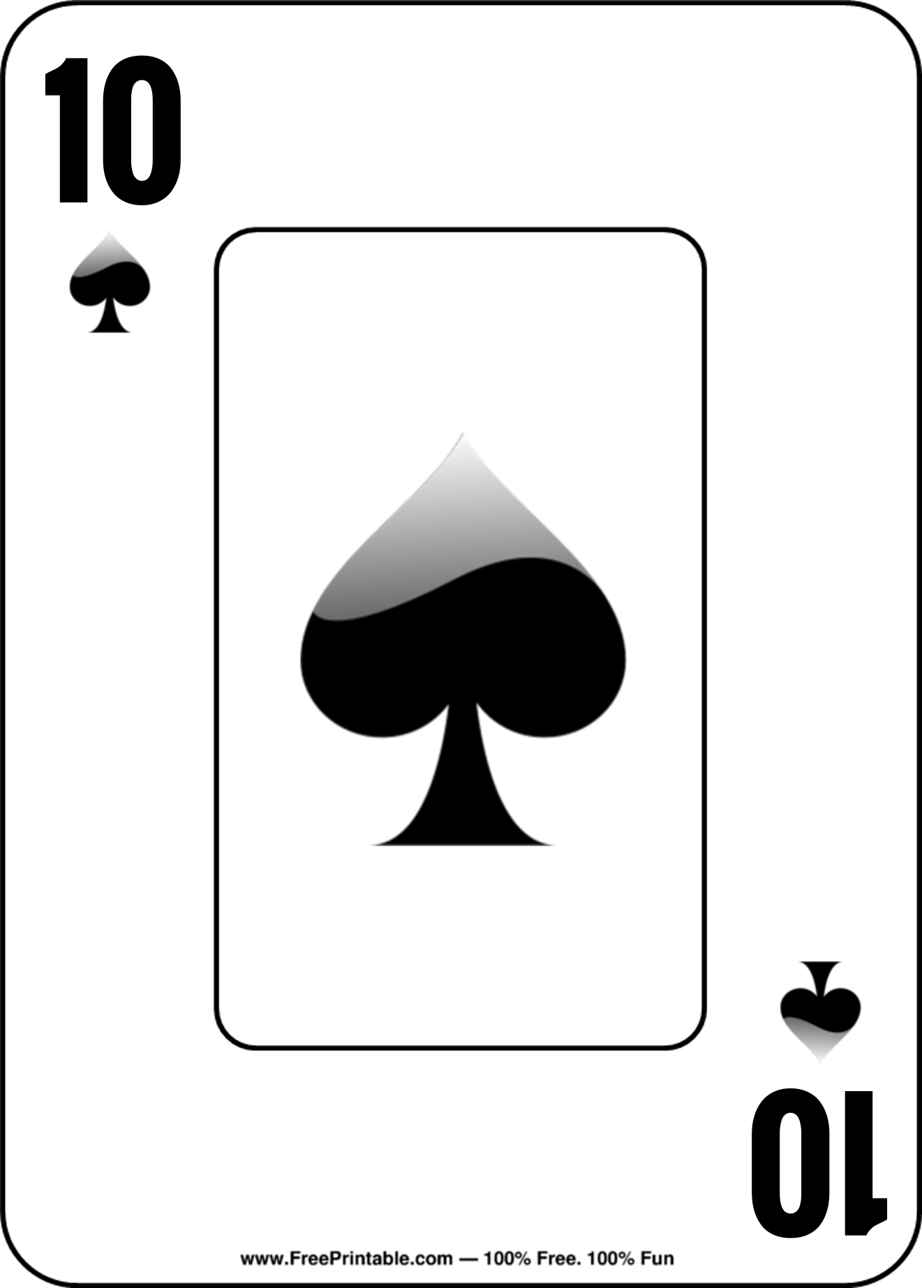 Customize Your Free Printable Ten Of Spades Playing Card