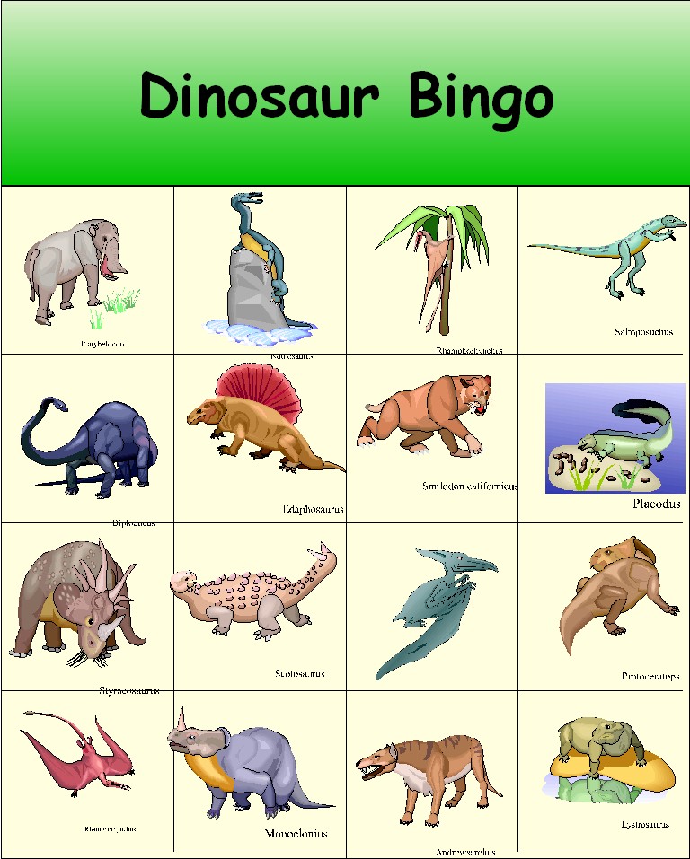 dinosaur bingo free printable