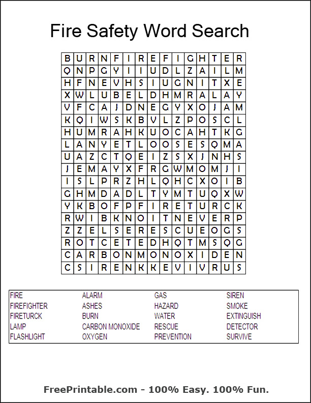 Safety Word Searchpuzzlepetal