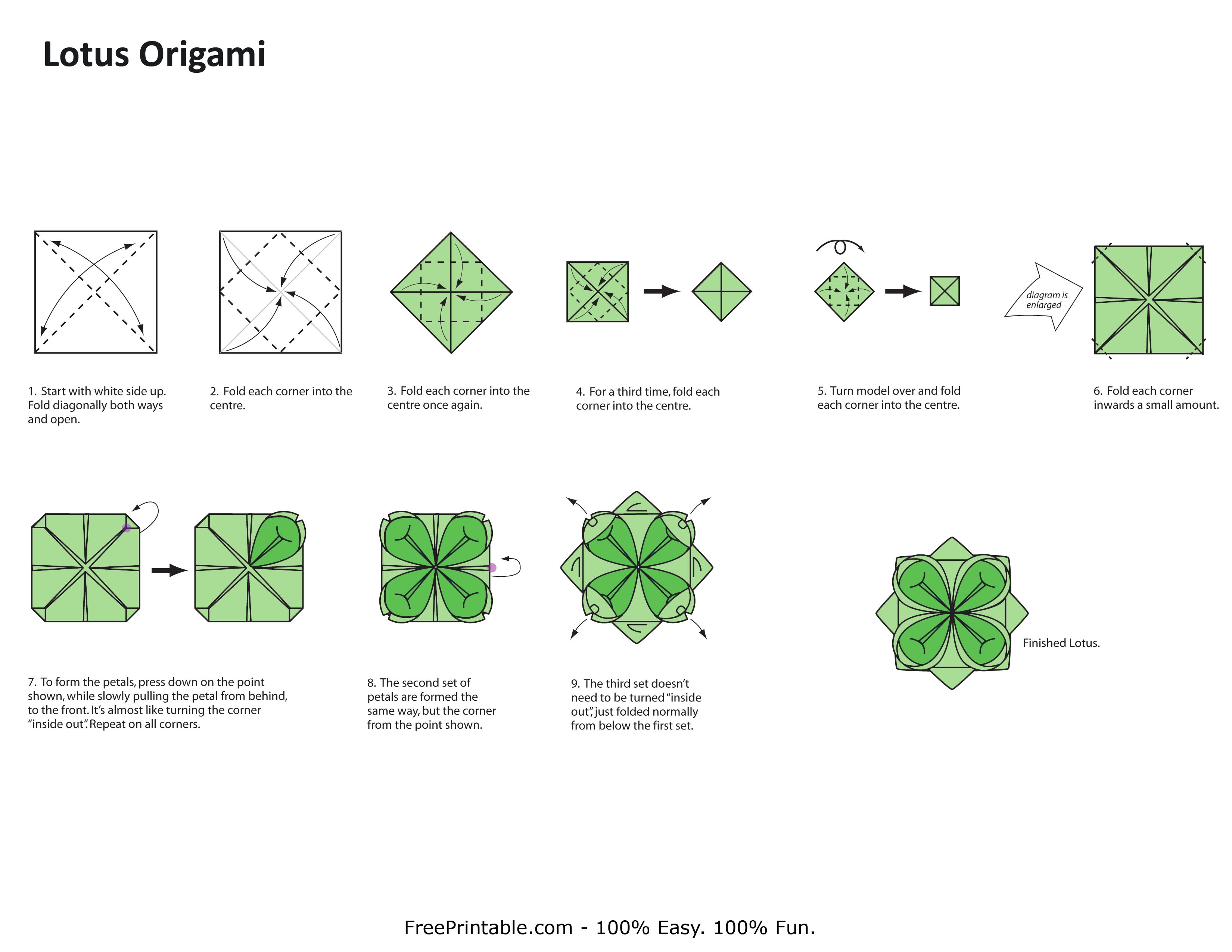 origami flower easy instructions