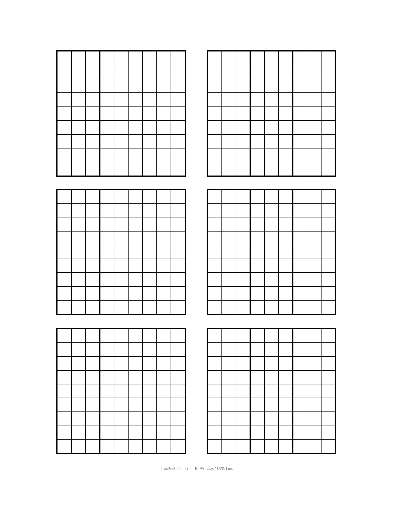 Blank Sudoku Grids To Print White Gold