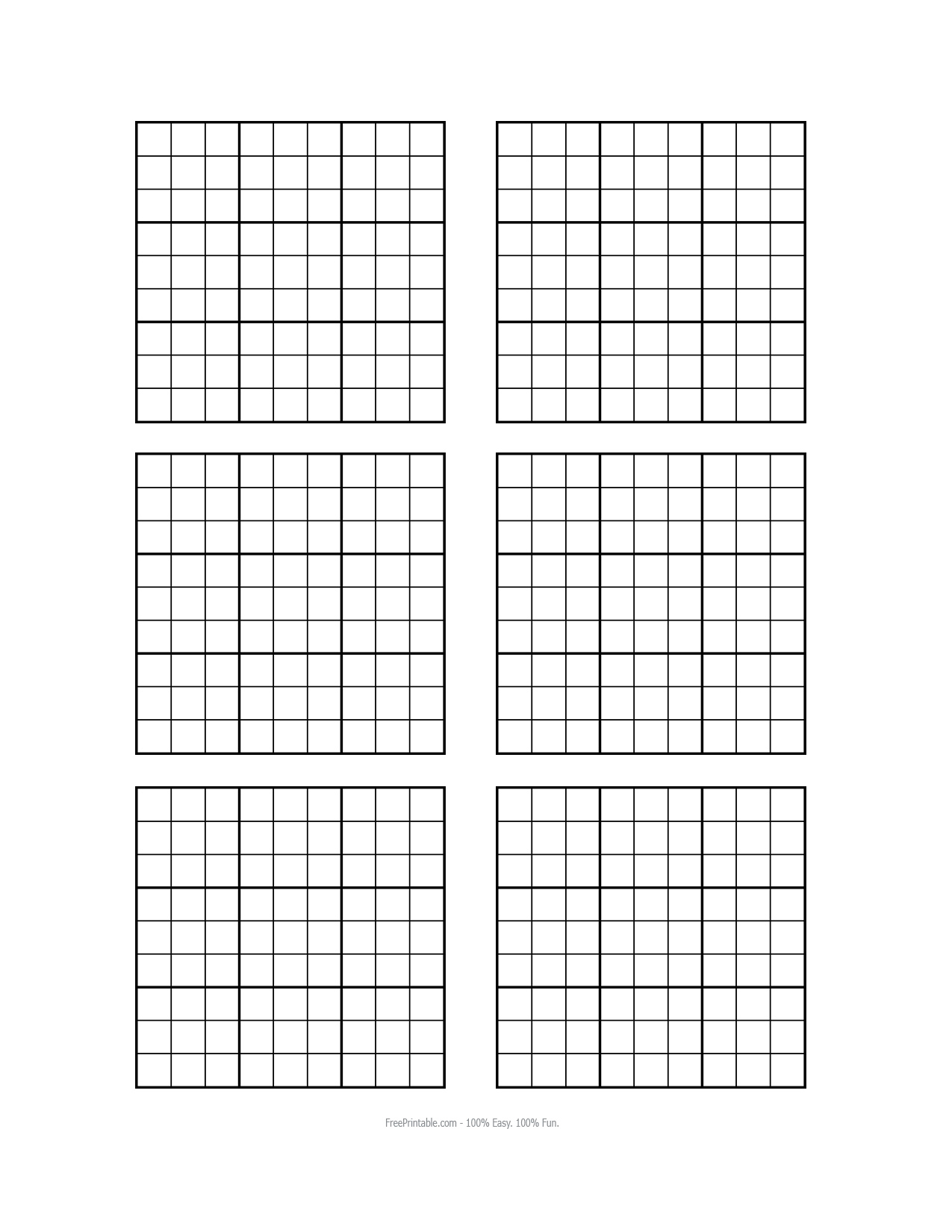 printable blank sudoku grid