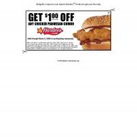 Hardees $1 Off on Ham and Three Cheese Combo
