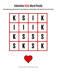 Valentine KISS Word Puzzle