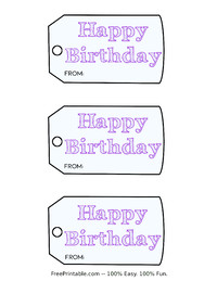 Doodle Happy Birthday Gift Tag