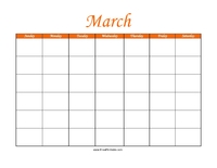 Perpetual March Calendar Color
