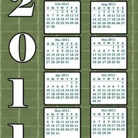2011 Rustic Green Calendar