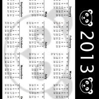 2013 Black and White Panda Calendar