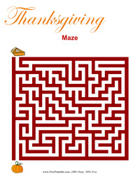 Thanksgiving Maze Easy