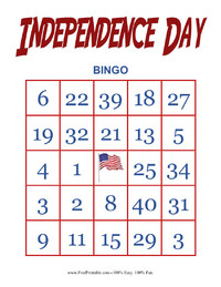 Independence Day Bingo 1
