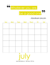 Perpetual July Quote Calendar 