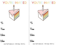 Rainbow Cake Invitation