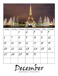 December 2020 Picture Calendar