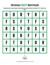 Christmas Frosty Word Puzzle