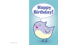 Cute Bird Birthday Card