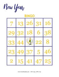 New Year Bingo 3