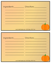 Thanksgiving Pumpkin Recipe Card