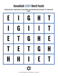 Hanukkah Eight Word Puzzle