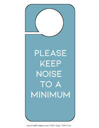 Keep Noise to a Minimum