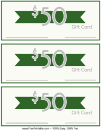 50 Dollar Monetary Gift Card