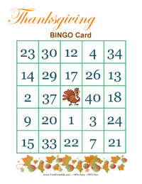 Thanksgiving Bingo Game 2