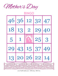 Mother's Day Bingo Card 4