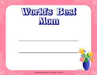 World's Best Mom Certificate