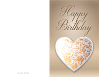 Scrollwork Heart Birthday Card