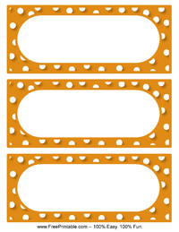Polka Dot Labels Orange