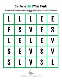 Christmas Elves Word Puzzle