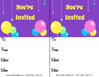Birthday Balloons Invitation
