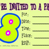 8th Birthday Party Invitation