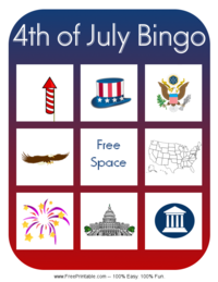 Fourth of July Bingo Card 3