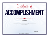 Accomplishment Certificate