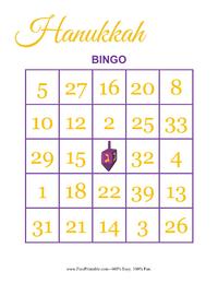 Hanukkah Bingo 4
