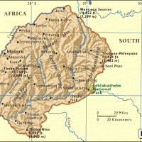 Africa- Lesotho Political Map
