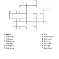 Crossword Puzzles Printable on Printable Animals And Their Babies Crossword   Freeprintable Com