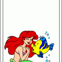 Ariel and Flounder Disney Bookmark
