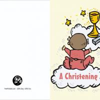 Baby Girl's Christening Invite