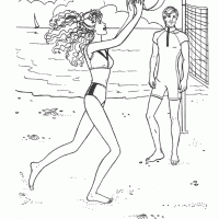 Barbie Playing Beach Volleyball