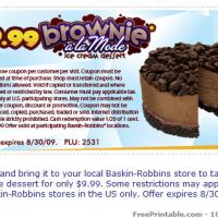 Baskin Robbins Brownie A La Mode For $9.99 Coupon