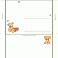 Bear Eating Watermelon Envelope