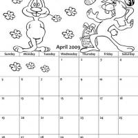 Black And White Bunny April 2009 Calendar