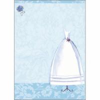 Blue Floral Blank Bridal Shower Invitation
