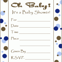 Blue Polka Dots Bordered Baby Shower Invite