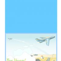 Bon Voyage Airplane Flying Gretting Card