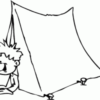 Boy Hiding in Tent