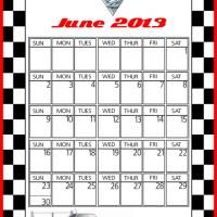 Cars2 Shu Todoroki June 2013 Calendar